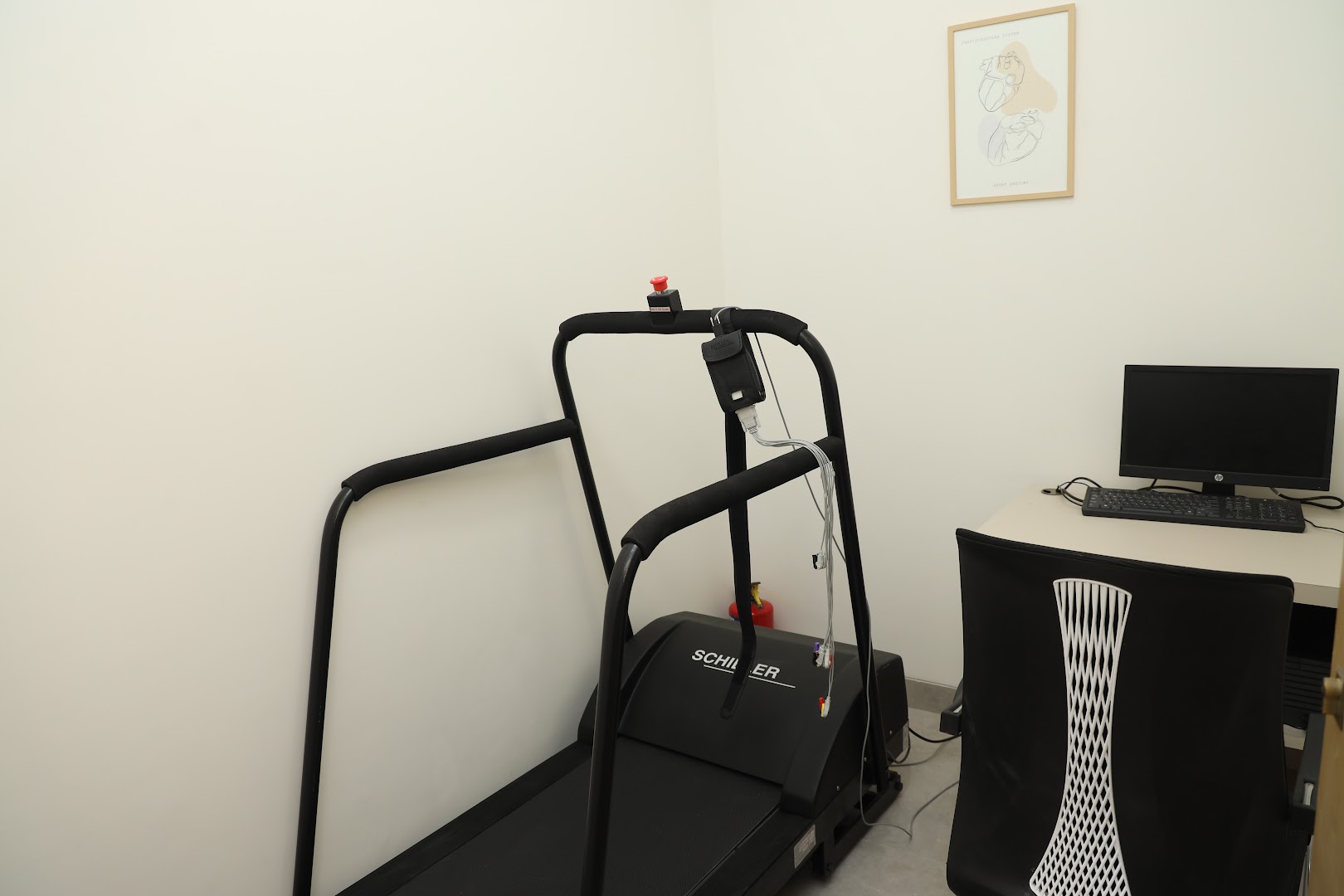Schiller TMT treadmill stress test room at AV Scan Diagnostics Dadar Mumbai