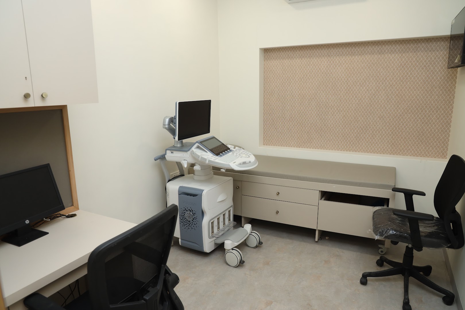 Ultrasound room at AV Scan Diagnostics, Dadar West, Mumbai